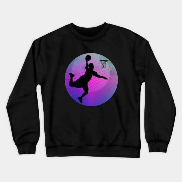 Basketball slam dunk retro vintage Crewneck Sweatshirt by GameOn Gear